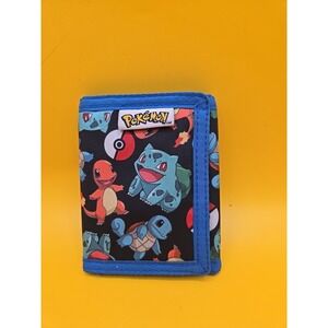 Nintendo 2022 Pokèmon Charmander Squirtle Bulbasaur Wallet Nylon Hook Loop Exc